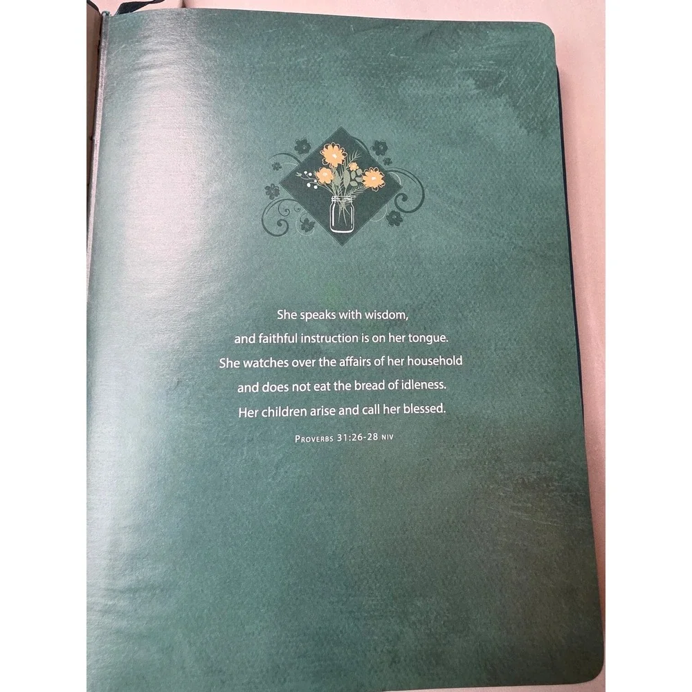 Daily‎ Strength for Mothers 365-Day Devotional Teal Faux Leather Floral Book